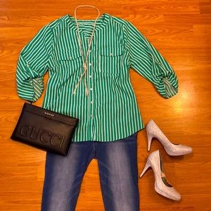 Talbots striped oversized blouse